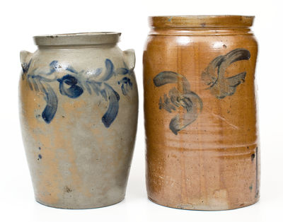 Two Cobalt-Decorated Baltimore Stoneware Jars