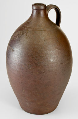 Outstanding Chester Webster, Randolph County, NC Incised Bird Jug, c1825-35