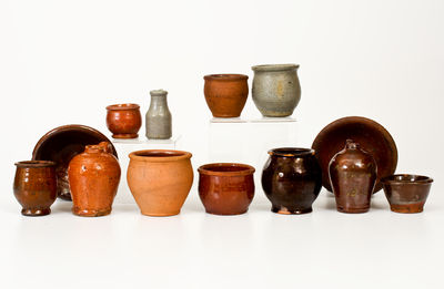 Thirteen Miniature Pottery Pieces, Mid-Atlantic origin, 19th century