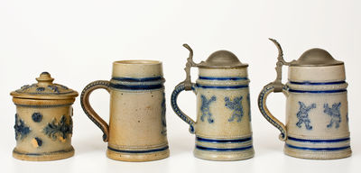 Four Pieces of Wingender Family Stoneware, Haddonfield, NJ, late 19th or early 20th century