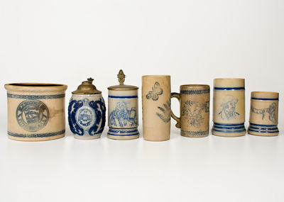Seven Pieces of White's Utica Pottery, late 19th century