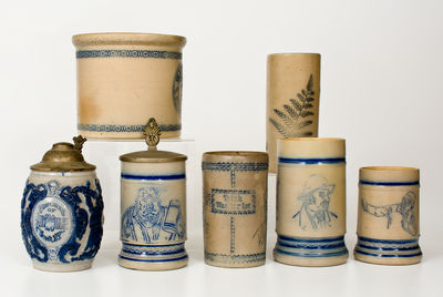 Seven Pieces of White s Utica Pottery, late 19th century