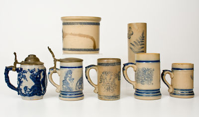 Seven Pieces of White s Utica Pottery, late 19th century