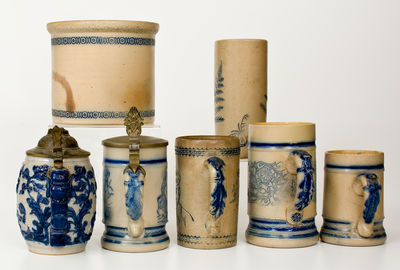Seven Pieces of White s Utica Pottery, late 19th century