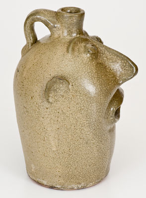 Extremely Rare BROWN POTTERY (Arden, NC) Stoneware Face Jug w/ Exceptional Glaze