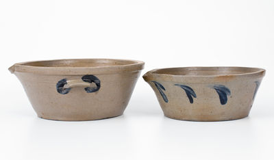 Two Cobalt-Decorated Baltimore Stoneware Milkpans