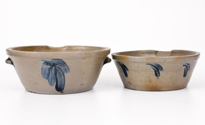 Two Cobalt-Decorated Baltimore Stoneware Milkpans