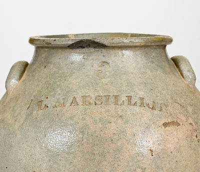 Scarce L. MARSILLIOT (Euclid, OH) Salt-Glazed Stoneware Jar