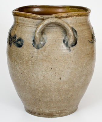 Four-Gallon probably New Jersey Stoneware Jar w/ Incised Foliate Decoration, c1820