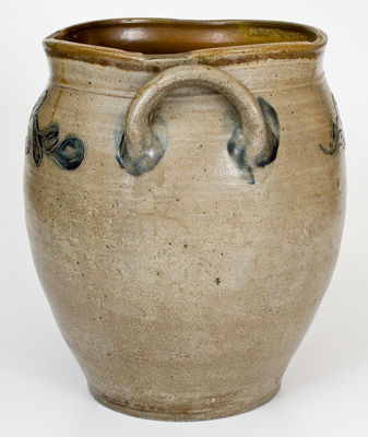 Four-Gallon probably New Jersey Stoneware Jar w/ Incised Foliate Decoration, c1820