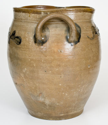 Four-Gallon probably New Jersey Stoneware Jar w/ Incised Foliate Decoration, c1820