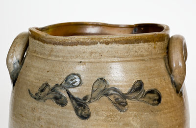 Four-Gallon probably New Jersey Stoneware Jar w/ Incised Foliate Decoration, c1820