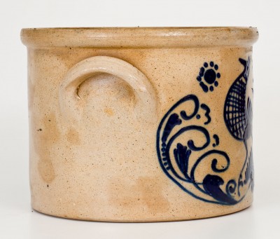 Outstanding Albany, NY Stoneware Bird Crock, circa 1860