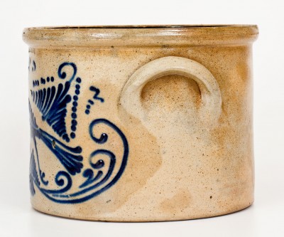 Outstanding Albany, NY Stoneware Bird Crock, circa 1860
