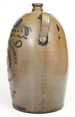 Five-Gallon Double-Handled HAMILTON & JONES / GREENSBORO, PA Stoneware Jug