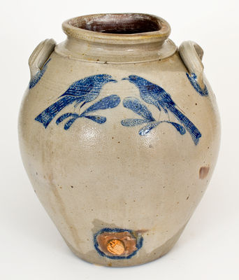 Stoneware Water Cooler w/ Incised Birds attrib. Nicholas van Wickle, Manasquan, NJ, circa 1825