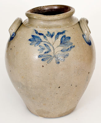 Extremely Rare Water Cooler w/ Incised Double-Bird and Floral Decorations, att. Nicholas van Wickle, Manasquan, NJ