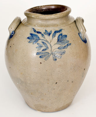 Extremely Rare Water Cooler w/ Incised Double-Bird and Floral Decorations, att. Nicholas van Wickle, Manasquan, NJ