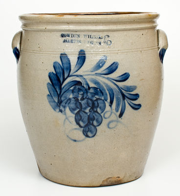 Six-Gallon COWDEN & WILCOX / HARRISBURG, PA Stoneware Grapes Crock