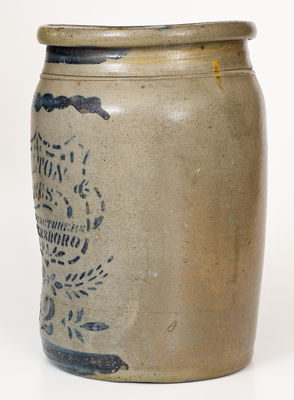 HAMILTON & JONES / MANUFACTURERS / GREENSBORO / PA Stoneware Jar