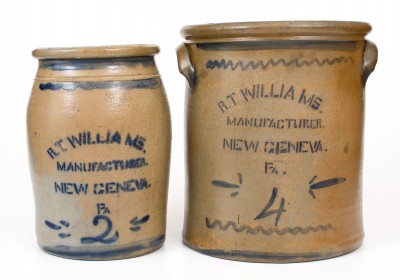 Two Pieces of R.T. WILLIAMS / MANUFACTURER / NEW GENEVA / PA Stoneware