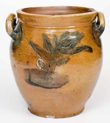 Exceptional J. REMMEY / NEW-YORK Stoneware Jar with Elaborate Incised and Impressed Tree Decoration