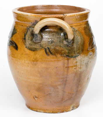 Exceptional J. REMMEY / NEW-YORK Stoneware Jar with Elaborate Incised and Impressed Tree Decoration