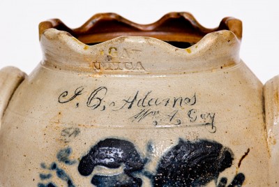 Extremely Rare and Important John Quincy Adams Stoneware Jar, W. GAY, Utica, NY, circa 1829