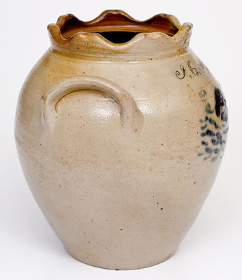 Extremely Rare and Important John Quincy Adams Stoneware Jar, W. GAY, Utica, NY, circa 1829