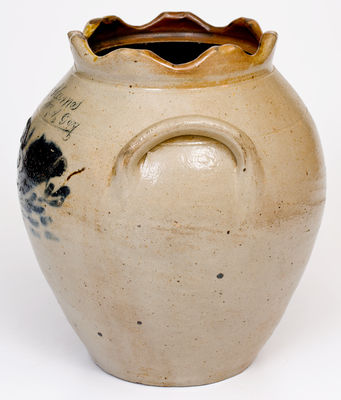 Extremely Rare and Important John Quincy Adams Stoneware Jar, W. GAY, Utica, NY, circa 1829