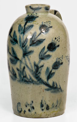 Extremely Rare JOHN BELL / WAYNESBORO Profusely Decorated Stoneware Jug Inscribed "C. F. Bell"