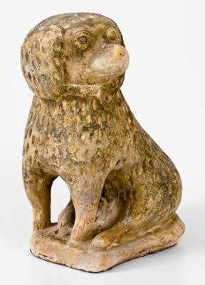 Stoneware Spaniel Doorstop, attrib. George Bagnall, Newcomerstown, Tuscawaras Co, Ohio