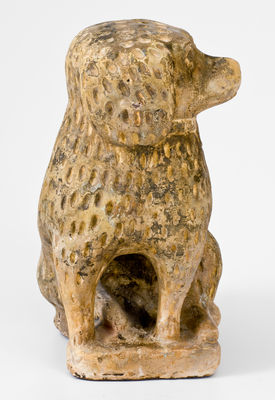 Stoneware Spaniel Doorstop, attrib. George Bagnall, Newcomerstown, Tuscawaras Co, Ohio