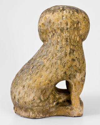 Stoneware Spaniel Doorstop, attrib. George Bagnall, Newcomerstown, Tuscawaras Co, Ohio