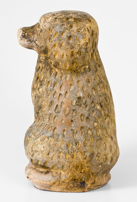 Stoneware Spaniel Doorstop, attrib. George Bagnall, Newcomerstown, Tuscawaras Co, Ohio