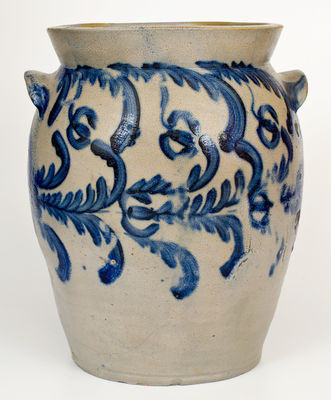 Fine Four-Gallon attrib. David Parr (Baltimore) Stoneware Jar w/ Profuse Decoration, c1825