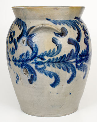 Fine Four-Gallon attrib. David Parr (Baltimore) Stoneware Jar w/ Profuse Decoration, c1825