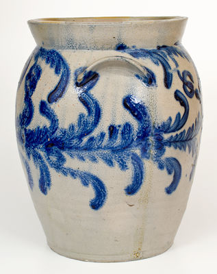 Fine Four-Gallon attrib. David Parr (Baltimore) Stoneware Jar w/ Profuse Decoration, c1825