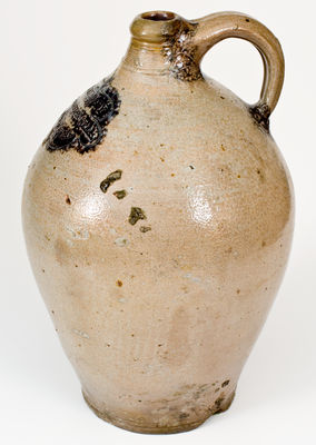 Rare Large-Sized J REMMEY / MANHATTAN-WELLS / NEW-YORK Stoneware Jug w/ Purplish Slip Decoration