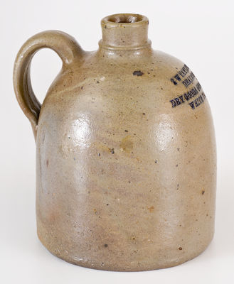 Very Rare Small-Sized Baltimore Stoneware Ship Chandler s Jug w/ Eastern Shore of MD Advertising