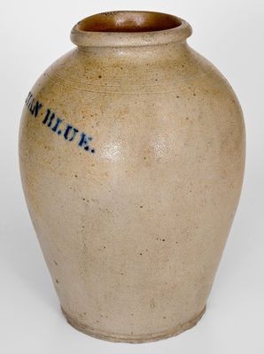 Extremely Rare PRUSSIAN BLUE Pigment Jar, attrib. Branch Green, Philadelphia, circa 1825