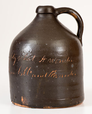 Very Rare Stoneware Andrew Jackson Poem Jug, probably Southern origin