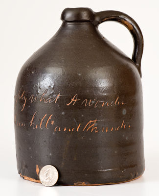 Very Rare Stoneware Andrew Jackson Poem Jug, probably Southern origin
