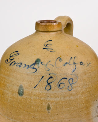 Very Rare "Grant & Colfax / 1868" Ohio Stoneware Jug (Ulysses S. Grant & Schuyler Colfax)