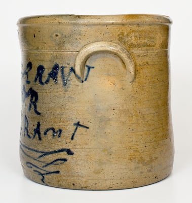 Outstanding HORRAY / FOR / GRANT Stoneware Crock, Ohio, circa 1868 (Ulysses S. Grant)