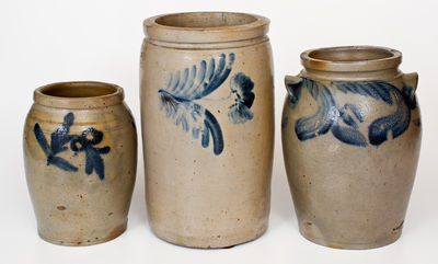 Three Cobalt-Decorated Baltimore Stoneware Jars