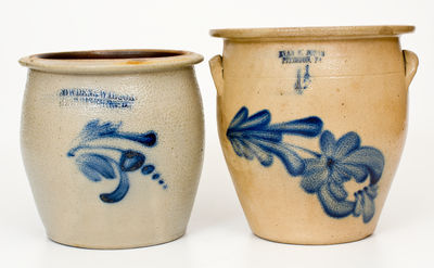 Two Cobalt-Decorated Pennsylvania Stoneware Jars, c1865-75