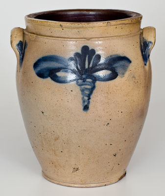 NY Stoneware Jar by Nathan Clark (Athens) or Clark Family (Cornwall), early 19th century