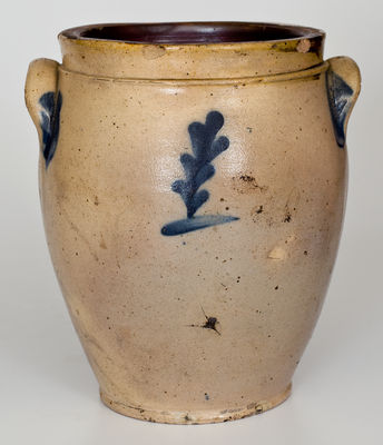 NY Stoneware Jar by Nathan Clark (Athens) or Clark Family (Cornwall), early 19th century