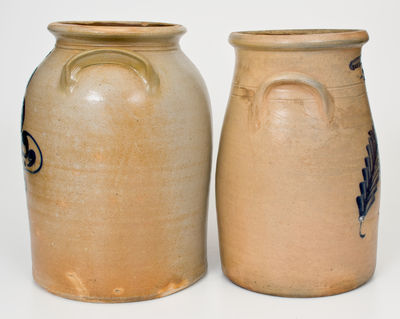 Two Pieces of Cobalt-Decorated Northeastern American Stoneware